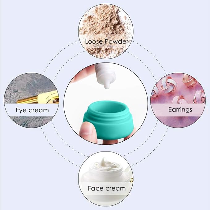 Cosywell Travel Containers Sets Silicone & PP Cream Jars for Toiletries