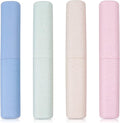 Hooqict 4 Pack Travel Toothbrush Case Portable Travel Toothbrush Holder Plastic Toothbrush Container Protector Cover Case for Traveling, Bathroom, Camping, Home, School, Business