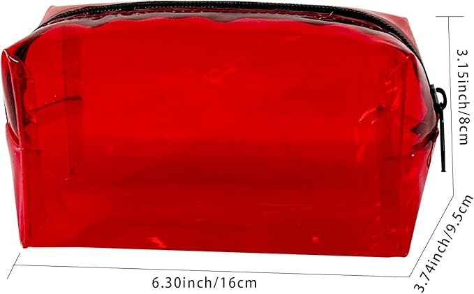 TSA Approved Clear PVC Toiletry Organizer Bag 2Pcs Multipurpose Transparent Pure Colour Travel Makeup Cosmetic Bag for Essentials (pink)