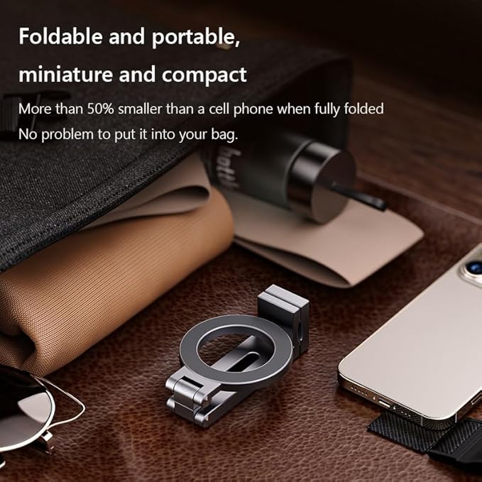 Magnetic Airplane Phone Holder Travel Essentials 360° Flexible Rotation Hands-Free Airplane Phone Mount Foldable Cellphone Mount Adjustable for iPhone 15 Pro Max 14 13 12 Series
