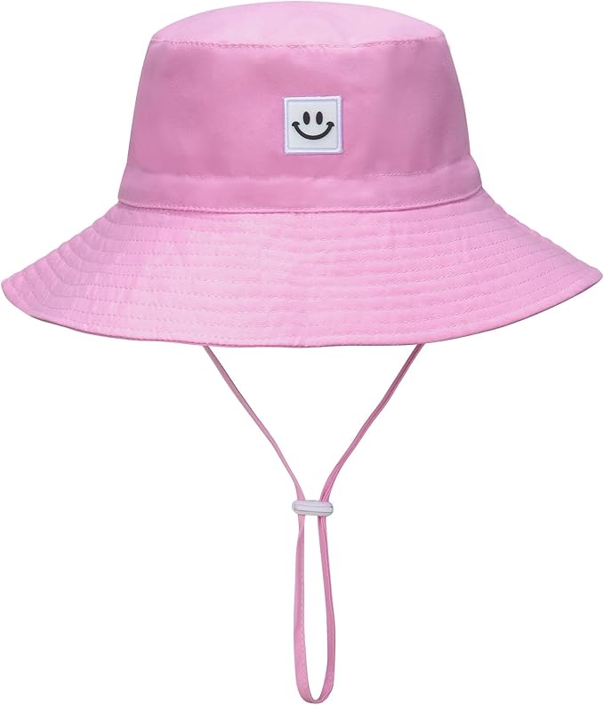 55cube UPF 50+ Baby & Toddler Sun Hat, Wide Brim Infant Bucket Hat for Beach & Outdoors, Adjustable Fit for Ages 0-4 Years