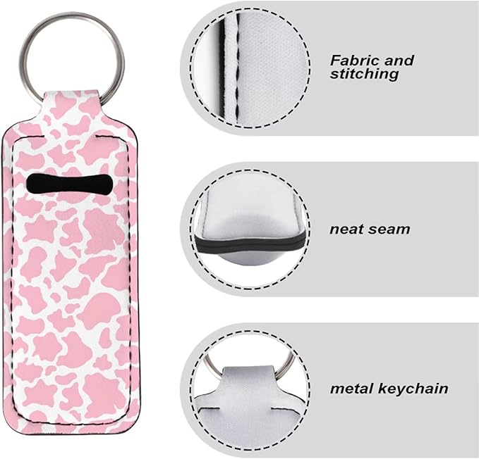 Suobstales 3Pcs Travel Bottles Keychain Holder Set,Travel Bottle Sleeves+Neoprene Chapstick Holders+Lanyard Keychain