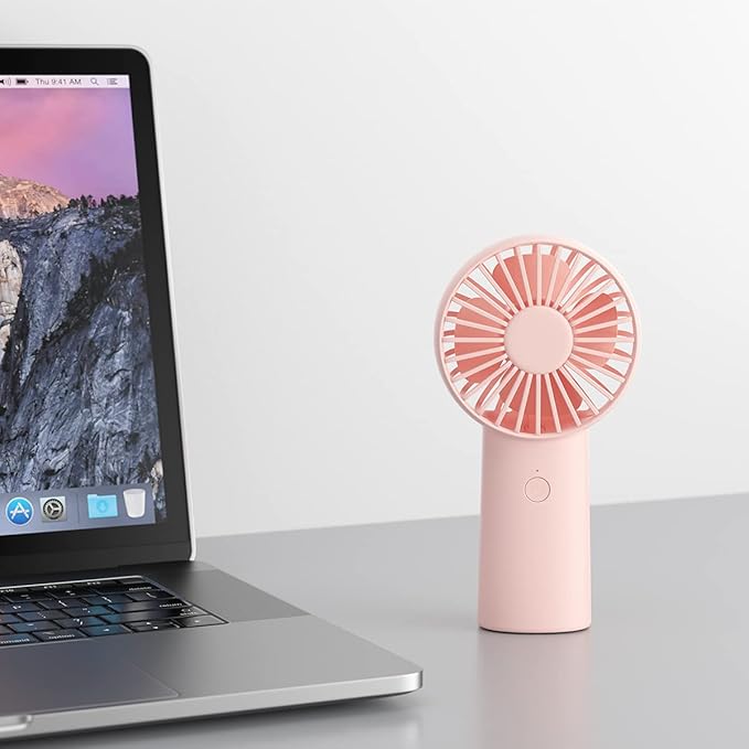 JISULIFE Handheld Fan, 4000mAh Portable Small and Personal USB Rechargeable Pocket [4-16H Working Time] Battery Operated Hand Fan with 3 Speeds for Outdoor/Travel, Summer Gift for Women Men-Pink