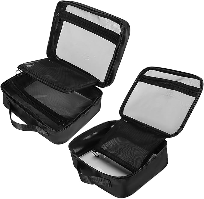 TSA Approved Toiletry Bag, Clear Makeup Bags with Multi Layer Mesh Pockets, Portable Large Capacity PVC Cosmetic Bags with Zipper for Travel Essentials