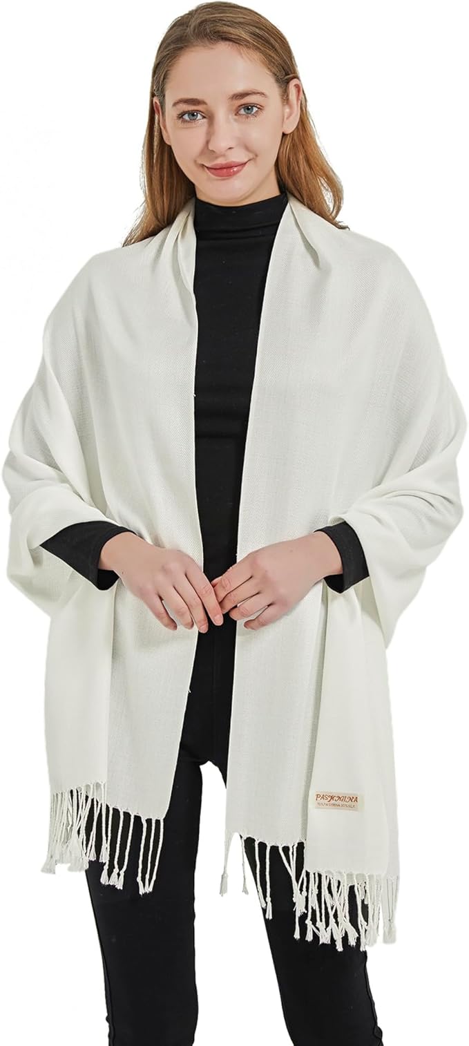 Soft Silky Pashmina Shawl Wraps Solid Colors Scarf for Wedding Evening Dresses