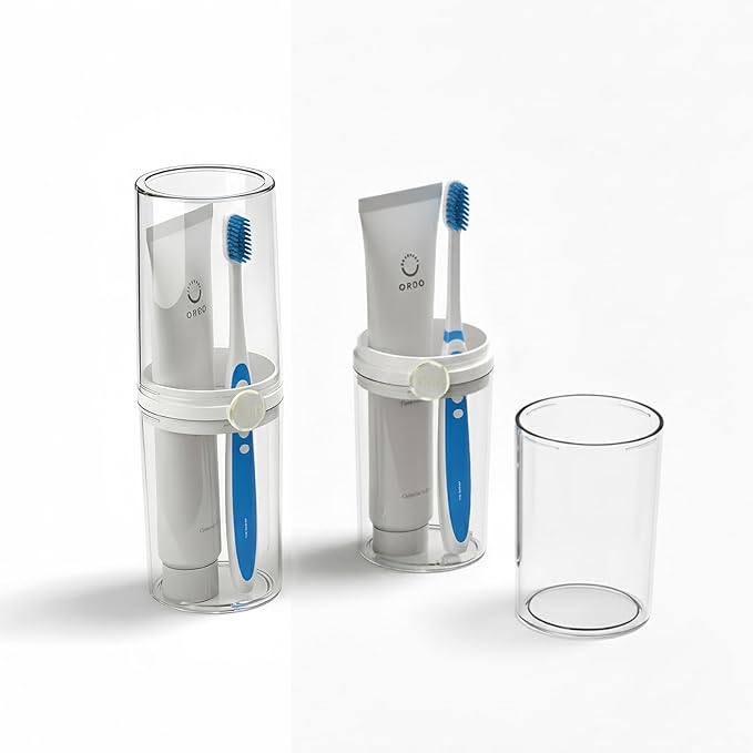 Toothbrush Travel Case, Travel Toothbrush Holder with Toothbrush Head Cover Cap for Travel, Business Trip, School, Camping, Home (Clear)