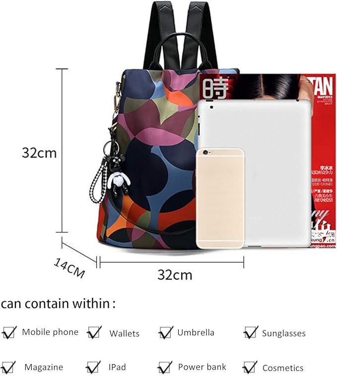 Freie Liebe Anti-theft Backpack Nylon BackPacks Handbags for Women Travel Rucksack Lightweight Shoulder Bags