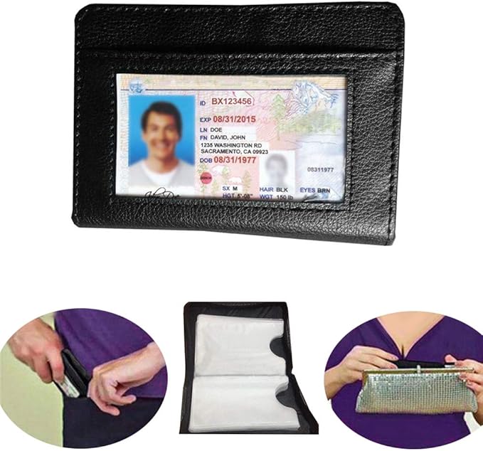 Credit Card Holder Wallet RFID Blocking Leather Wallet for Men and Women with Zipper, Huge Storage Capacity