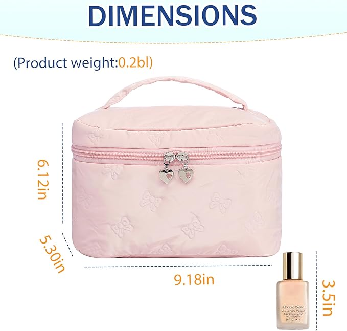Makeup Bag Toiletry Bag for Women, Waterproof Material with Handle, Can Accommodate Toiletries, Makeup Brush Accessories（Pink）