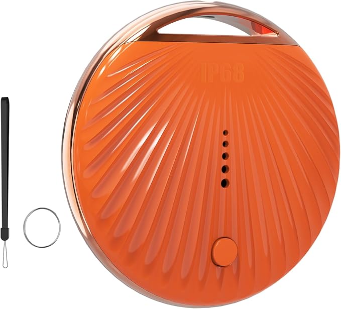 Air Tracker Tag, [MFi Certified] Smart Tag, Pet Bluetooth Tracker for Apple Find My, IP68 Waterproof,Replaceable Battery, Key Finder and Item Locator for Keys, Bags, Pets, Wallet (iOS Only)-Orange
