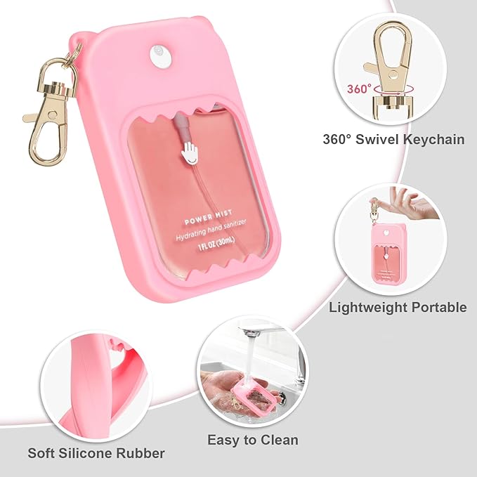 Hand Sanitizer Spray Case for Touchland Silicone Touchland Case Keychain Cute Hand Sanitizer Holder Keychain Compatible with Touch land Power Mist Gentle/Glow Mist