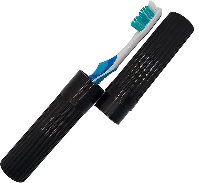American Comb Toothbrush Holder - Black, Made in USA, with Ventilation Holes, for Toothbrush Covers, Toothbrush Holder, Toothbrush Soft, Durable Design, Hygienic Bathroom Accessory