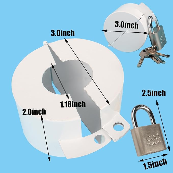 Door Knob Lockout Device with Padlock,Cover to Disable Doorknob,Prevents Turning of Door Knob and Access to Keyhole,Prevents Operating The Knob,White