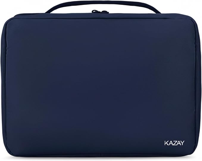KAZAY Hanging Toiletry Bag with TSA Approved Detachable Pouch, Travel Toiletry Bag, Water Resistant, Premium Nylon, Travel Size Toiletries, Cosmetic Bag, Makeup Bag, Unisex (Navy)