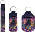 Suobstales 3Pcs Travel Bottles Keychain Holder Set,Travel Bottle Sleeves+Neoprene Chapstick Holders+Lanyard Keychain