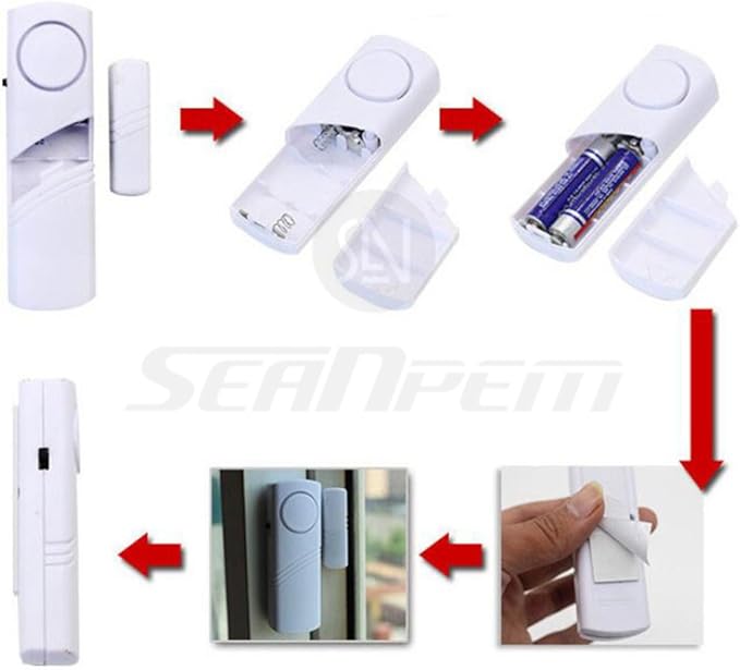 Home Security Alarm System DIY Kit - Magnetic Sensor - Guardian Protector - Window Glass Vibration Security Burglar Alarm for Homes, Cars, Sheds, Caravans, Motorhomes - Price Xes (Set of 10)