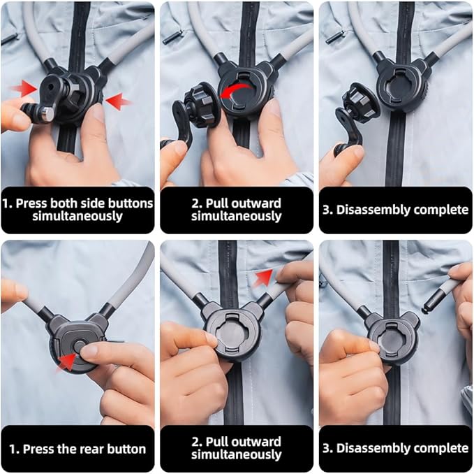 Magnetic Neck Mount for Action Camera, Quick Release Chest Holder Mount for Hands-Free POV/Vlog with Adjustable Chest Strap for Insta360 X5/X4/X3, Gopro 13/12/11, DJI Action 6/5pro/4, Nano and More