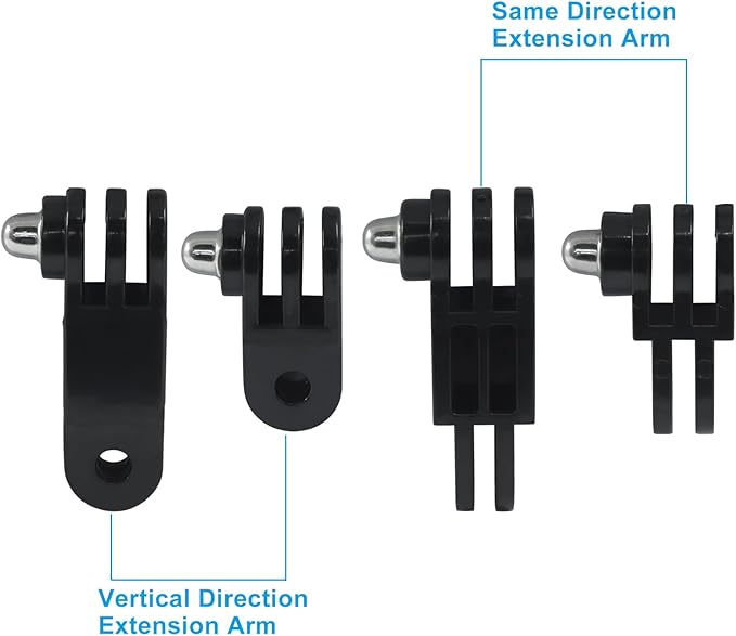 3-Way Adjustable Extension Pivot Arm, Long & Short Straight Joints Adapter Mount Kit Compatible with GoPro Hero 13-3+/SJCAM/GeekPro (Same and Vertical Direction)