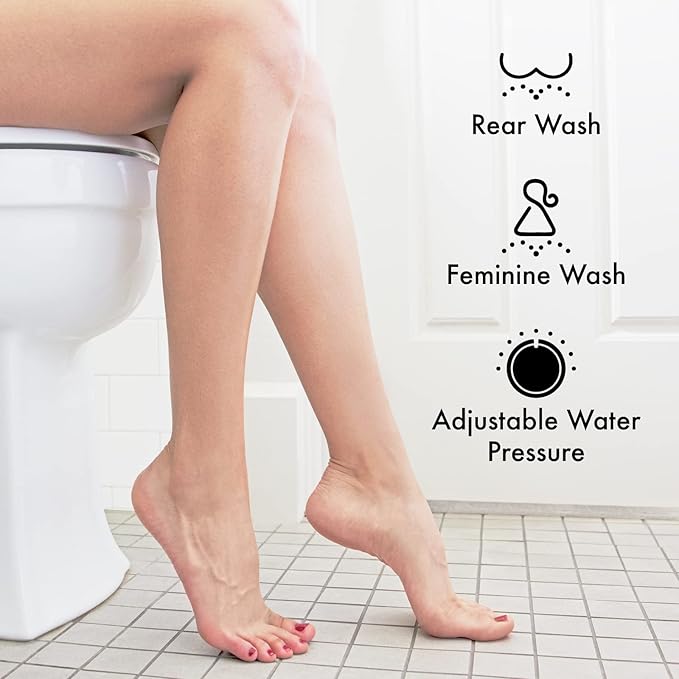 Bidet Attachment for Toilet, Ultra-Slim, Non Electric Dual Nozzle, Fresh Cold Water Spray Sprayer, Bidets Existing Toilets Seat, Baday Beday Badette Bedette, Feminine Rear Wash, Blue