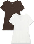 Amazon Essentials Women's Regular-Fit Short-Sleeve T-Shirt (Crewneck and V-Neck Options), Multipacks