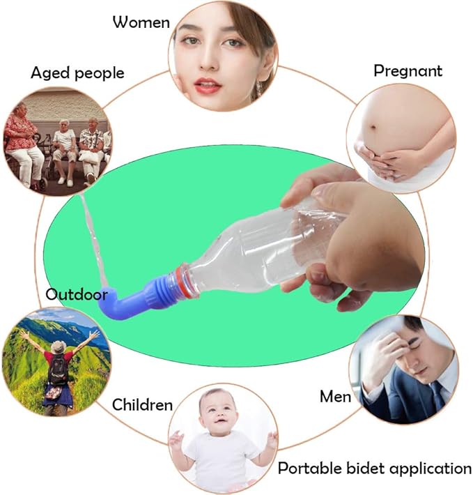 Portable Bidet, Travel Bidet, Handheld Shattaf Bidet for Postpartum Perineal Care, Baby Cleaning, Anus, Hemorrhoids, Personal Hygiene, Outdoor, Camping, Driver (red(color 3))