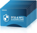 NEW RFID Blocking Card,10 Pack Fuss Protection for Entire Wallet Shield, Credit Card Protector NFC Bank Debit Blocker, Identity Theft Prevention for Passport Travel Security (10, Blue)