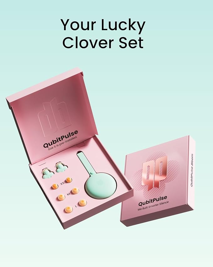Bloom Ear Plugs for Small Ear Canals – Ultra-Comfy Patented Qufits Tips, Noise Cancelling, Reusable Silicone Earplugs for Sleeping, Study, Travel – Stylish Feminine Design (Aqua)
