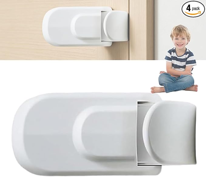 Child Proof Door Lock, Door Lock, Snap-On Door Knob Safety Lock & Door Handle Child Lock, The Childproof Lock Toddlers Can't Reach, and Renters Can Actually Use (1pcs)