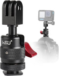 HSU Cold Shoe Mount Adapter, Aluminum 1/4”-20 Screw Hole 360° Rotation Camera Tripod Mount for GoPro Hero 13/12/11/10/9/8/7/DJI Osmo Action, Applicable for Tripod Selfie Stick and DSLR Camera Flash