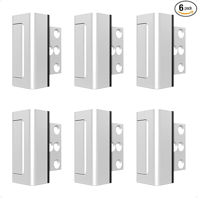 Greatalent 6Pack Home Security Door Reinforcement Lock Childproof, Door Locks for Kids Safety, Door Lock Latch Stopper for Front Door Inside Top of Door, Aluminum Construction Finish