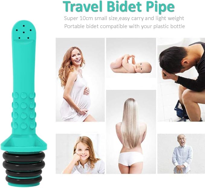 3PCS-Pack Backpacking Bidet for Camping Portable Bidet Pipe for Toilet, Universal Travel Bidets Compatible with Your Empty Plastic Bottle Mouth-Handheld Shattaf for Personal Hygiene,Cleaning,Outdoor