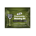Compact Shaving Kit – Travel Shaving Essentials for Men & Women | Includes Disposable Razor, Shaving Cream, Washcloth & Aftershave Wipe | Hygiene Kit for Travel, Work & Emergencies (Green)