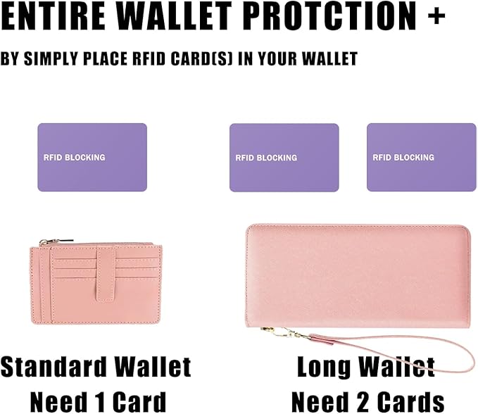 RFID Blocking Card - 3 Pack, Contactless NFC Credit Card ID Protection Safe Bank Card Passport Entire Wallet Purse Shield Protector Blocker Guard (Pack of 3, Purple)