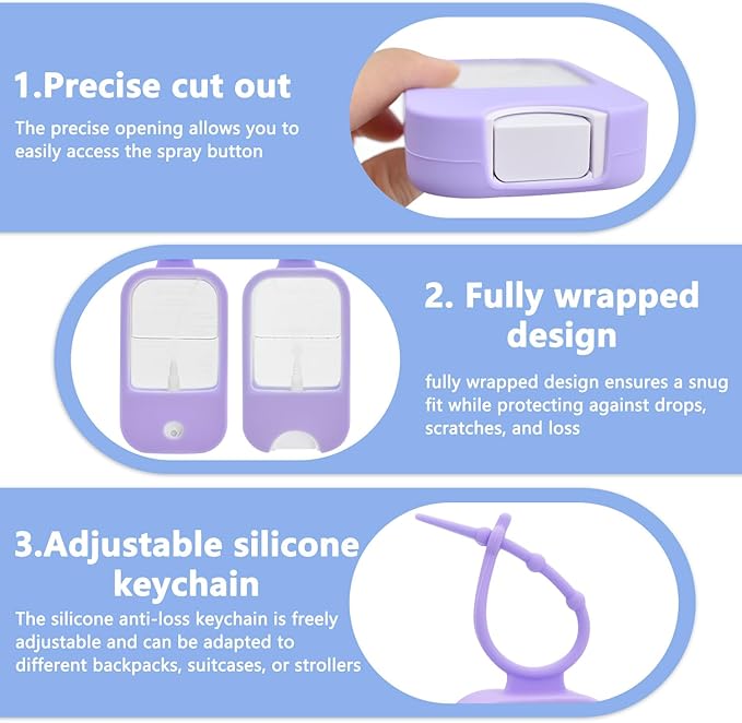 Silicone Case Compatible with Touchland Hand Sanitizer Spray (Fit for 1 FL OZ) Hand Sanitizer Holder Protective Case