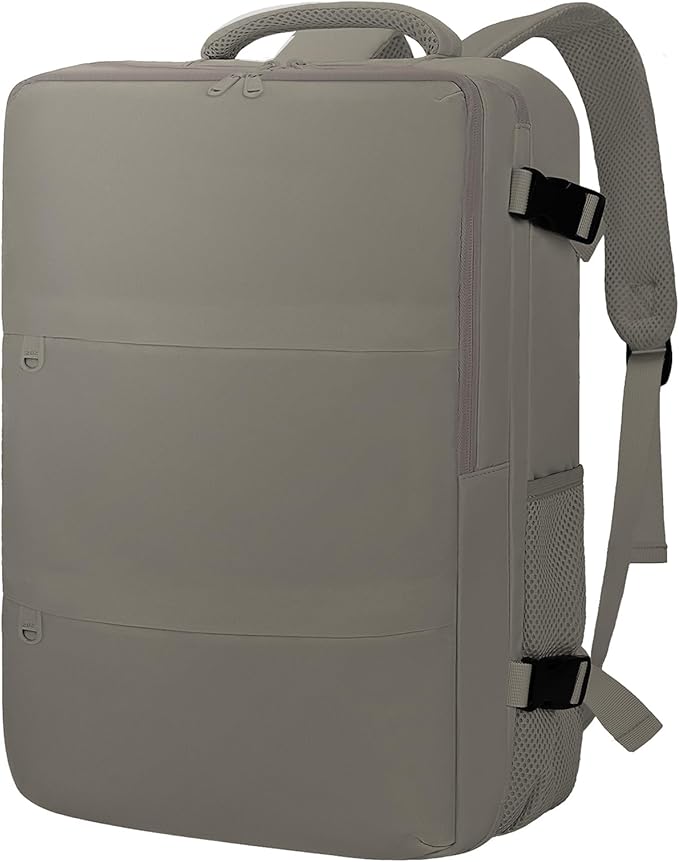 Carry On Backpack for Women & Men – Airline Approved Underseat Size, 15.6" Laptop Compartment, TSA-Friendly 180° Opening, Anti-Theft Business Travel Backpack with Trolley Sleeve (Dark Gray, Large)