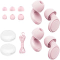 Jayine 2 Pairs Ear Plugs for Sleeping, Soft Full Silicone Ear Plugs for Noise Reduction 25dB, Reusable Hearing Protection Earplugs for Concert, Focus, Noise Sensitivity, 8 Ear Tips in S/M/L - Pink