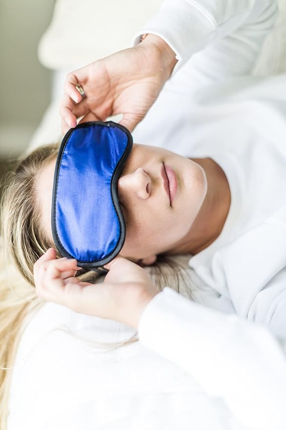 Dream Essentials Snooz Sleep Mask; Silky Soft Satin Travel, Value mask (Royal Blue, 4)