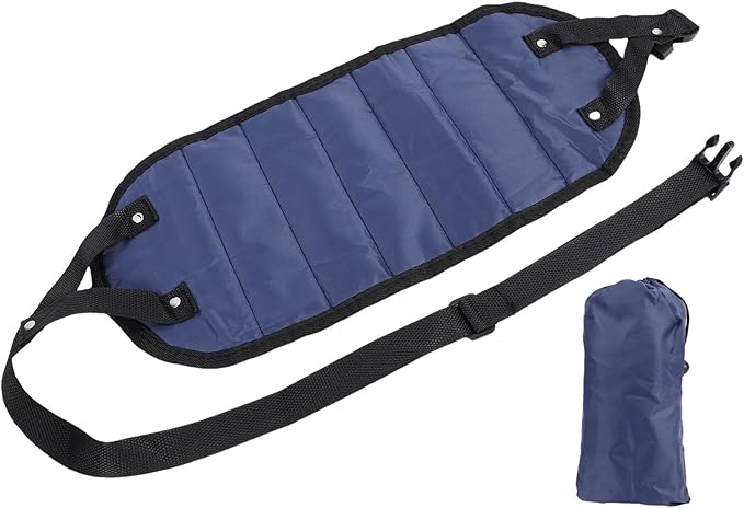 Foot Hammock, Breathable Mesh Travel Footrest for Airplane Office Home, with Anti Tip Structure, Lightweight Portable Design (Dark Blue)