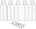 DNSEN 5 Pack 3.4oz Empty Plastic Travel Bottles for Toiletries TSA Approved Leak Proof Squeezable Travel Size Containers Travel Essentials Accessories, clear