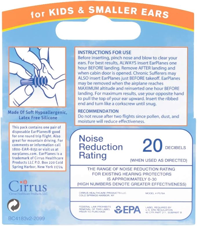 Children's EarPlanes Plus- 3 Pairs