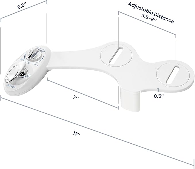LUXE Bidet NEO 320 - Warm Water, Dual Nozzle, Self-Cleaning, Non-Electric Bidet Attachment for Toilet Seat, Adjustable Water Pressure, Rear & Feminine Wash (White)