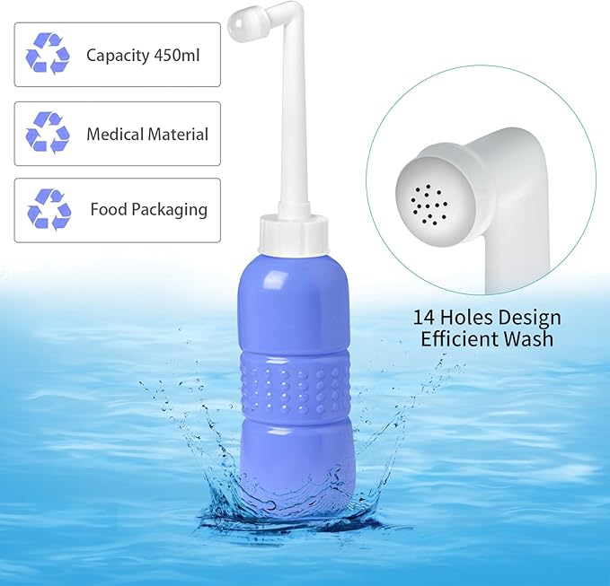 YumSur Portable Bidet, Personal Bottle Sprayer for Personal Hygiene Handheld,Pregnant Women Cleansing, Postpartum Clean, Handheld Travel Bidet with 450ML Water Capacity and Retractable Spray