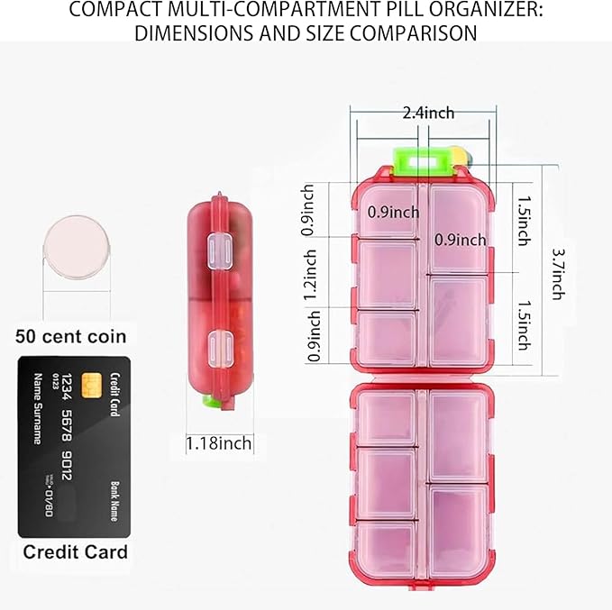 iouwei Pill Organizer With Medicine Labels - 7 Day Travel Daily Container, Mini Medication Storage Case, White With 161 Labels