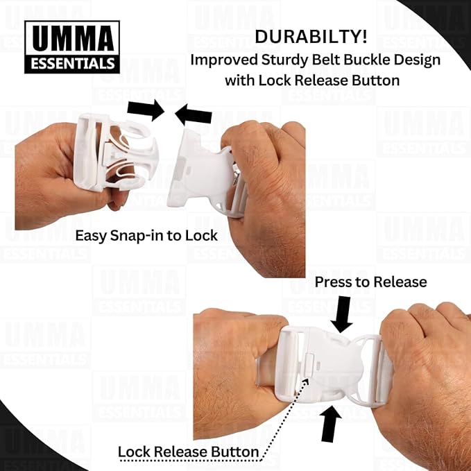 Premium Ahram Ihram Belt for Hajj & Umrah – Hidden Safety Zipper Pockets, Adjustable Waist (23”– 47”), Large Pockets for Cell phone and Sturdy Buckle with Lock Release