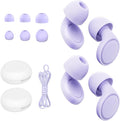 Jayine 2 Pairs Ear Plugs for Sleeping, Soft Full Silicone Ear Plugs for Noise Reduction 25dB, Reusable Hearing Protection Earplugs for Concert, Focus, Noise Sensitivity, 8 Ear Tips in S/M/L - Purple
