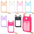 7 Pcs Silicone Case Compatible with Touchland Hand Sanitizer Spray, Cute Bunny Ear Protective Spray Holder Travel Size with Keychain Set for Power Mist & Glow Mist 1 fl oz, Hand Sanitizer Accessory