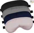 LERSVICVIL 4 Pack Eye Mask for Sleeping Silky Soft Satin Blindfold Adjustable Strap Night Eye Cover for Women Men