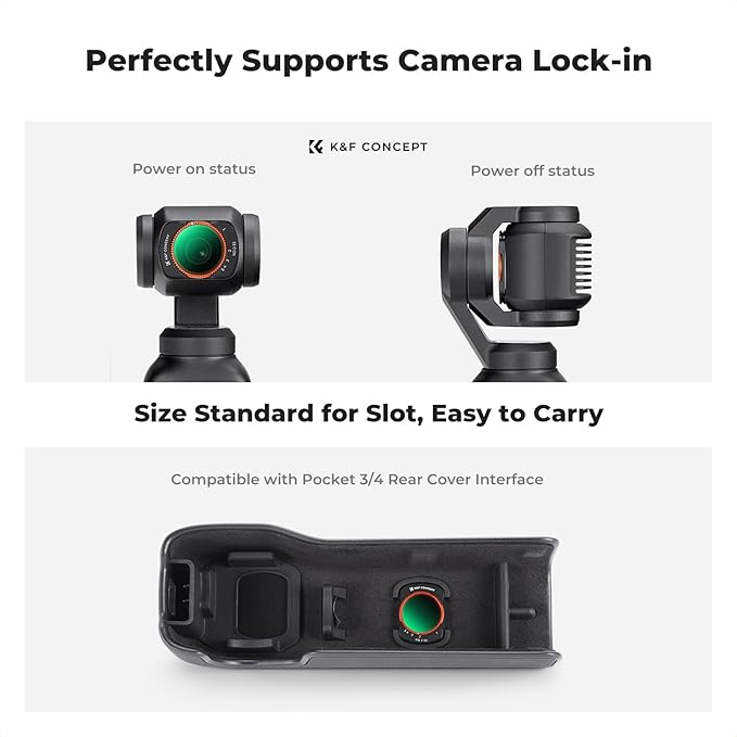 K&F CONCEPT Magnetic Variable ND2-32 Filter Compatible with DJI Osmo Pocket 3, K-Series 1-5 Limited Stops Adjustable ND Filter, Action Camera Accessories, Multi-Coated HD Optical Glass