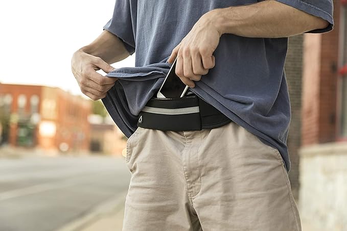 Armear Travel Belt Money Waist Pack - Hidden Waterproof Anti Theft Passport Security Fanny Pouch Wallet for Running Men Women