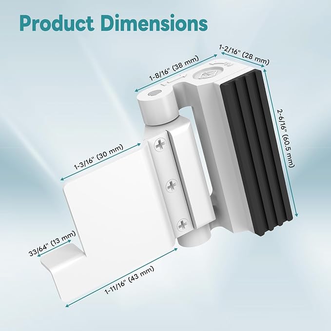 Upgraded Portable Security Door Reinforcement Lock - No Drilling Flip Lock Latch Prevents Unauthorized Entry Fits Inward-Opening Doors, Apartment, Hotel, Travel (White-1 Pc)
